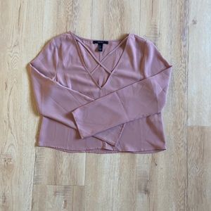 Pink Forever 21 Criss Cross Blouse